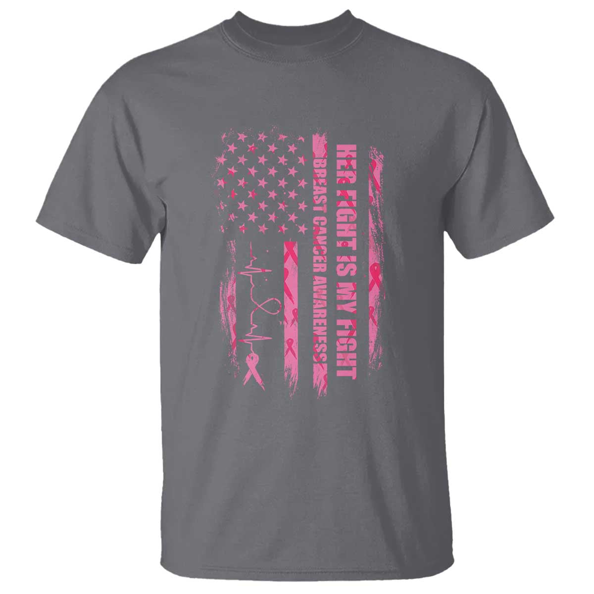 Patriotic Breast Cancer Support Warrior Gift T Shirt Her Fight My Fight