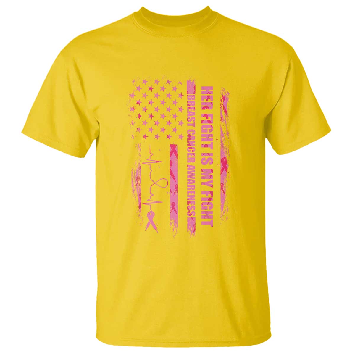 Patriotic Breast Cancer Support Warrior Gift T Shirt Her Fight My Fight