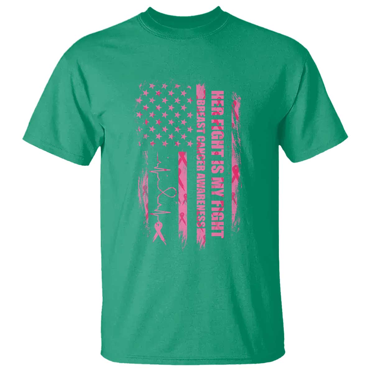 Patriotic Breast Cancer Support Warrior Gift T Shirt Her Fight My Fight