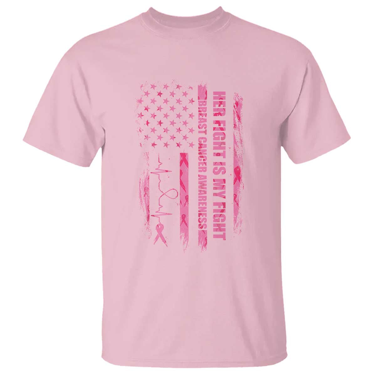 Patriotic Breast Cancer Support Warrior Gift T Shirt Her Fight My Fight