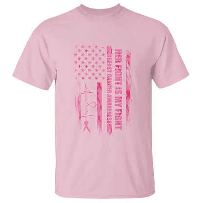 Patriotic Breast Cancer Support Warrior Gift T Shirt Her Fight My Fight