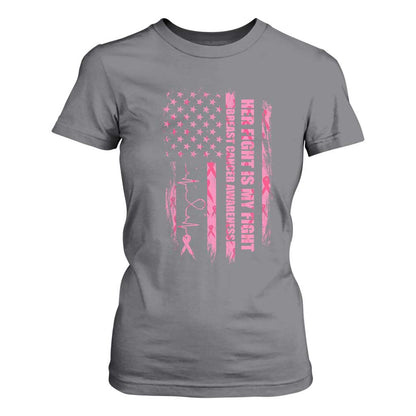 Patriotic Breast Cancer Support Warrior Gift T Shirt For Women Her Fight My Fight