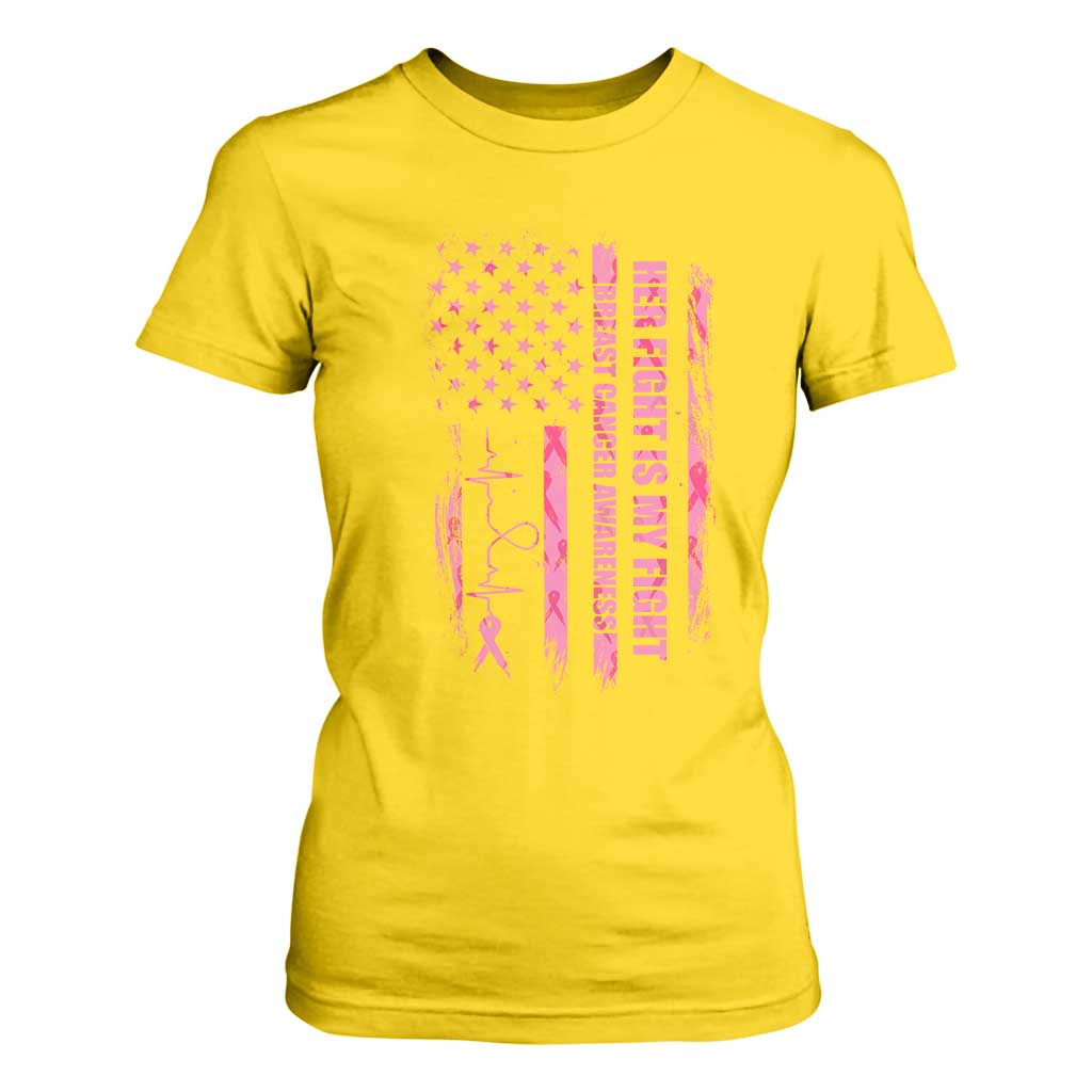 Patriotic Breast Cancer Support Warrior Gift T Shirt For Women Her Fight My Fight