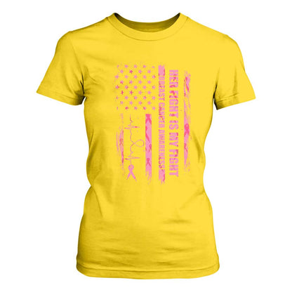 Patriotic Breast Cancer Support Warrior Gift T Shirt For Women Her Fight My Fight