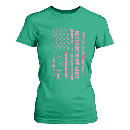 Patriotic Breast Cancer Support Warrior Gift T Shirt For Women Her Fight My Fight