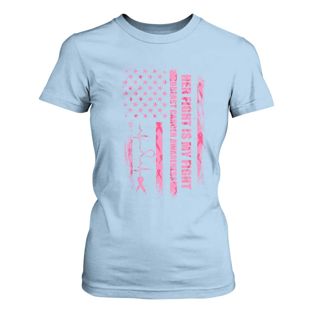 Patriotic Breast Cancer Support Warrior Gift T Shirt For Women Her Fight My Fight