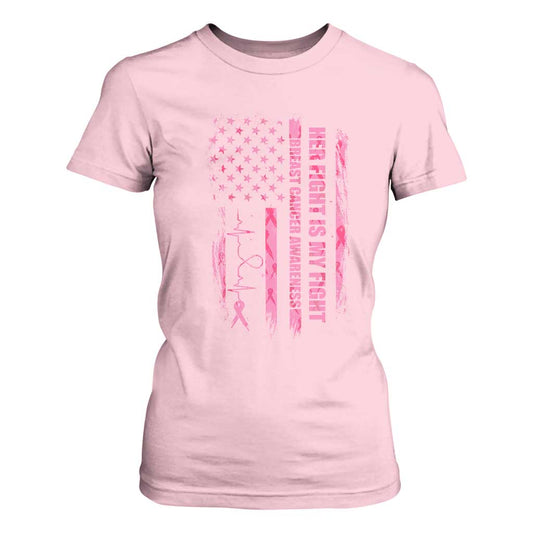 Patriotic Breast Cancer Support Warrior Gift T Shirt For Women Her Fight My Fight