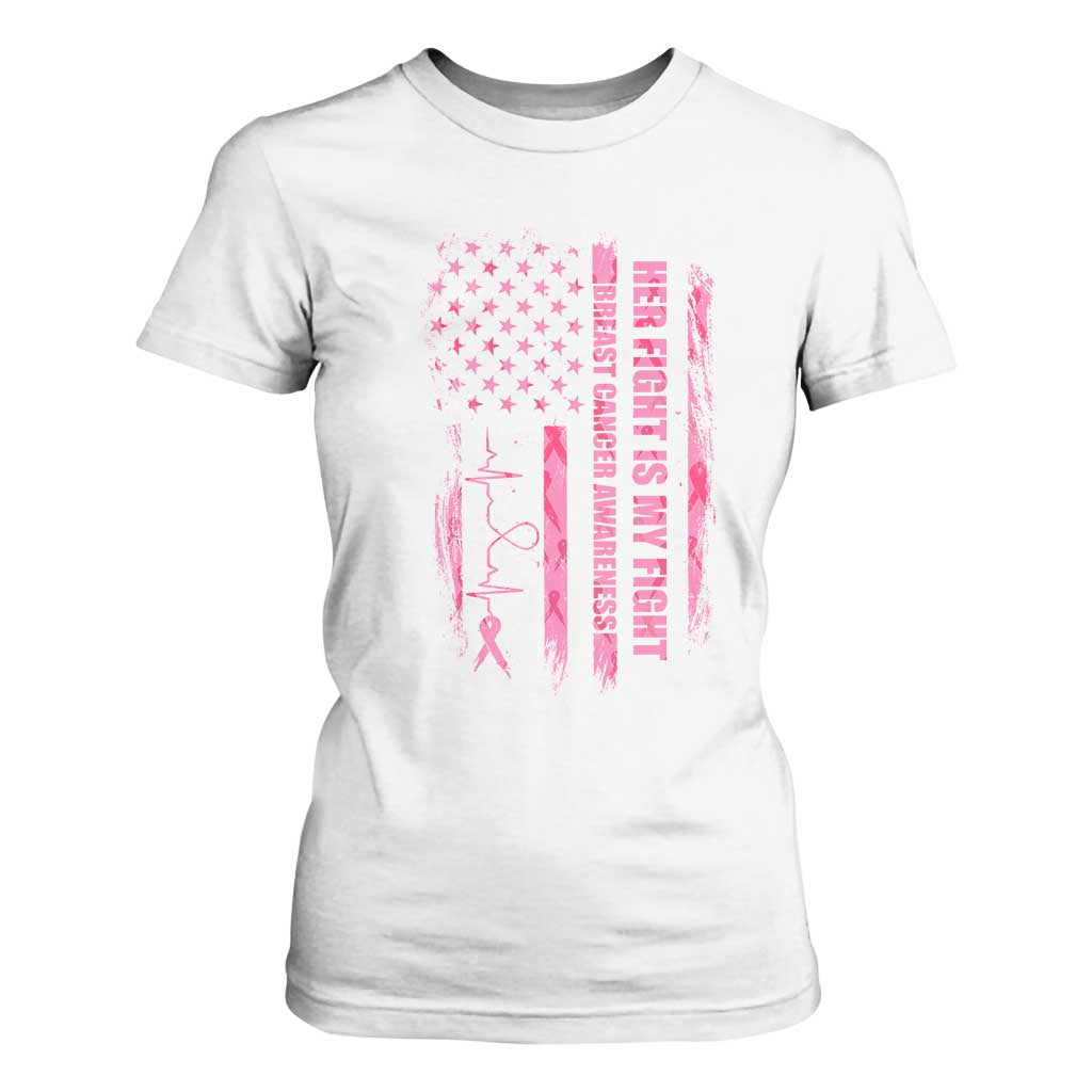 Patriotic Breast Cancer Support Warrior Gift T Shirt For Women Her Fight My Fight