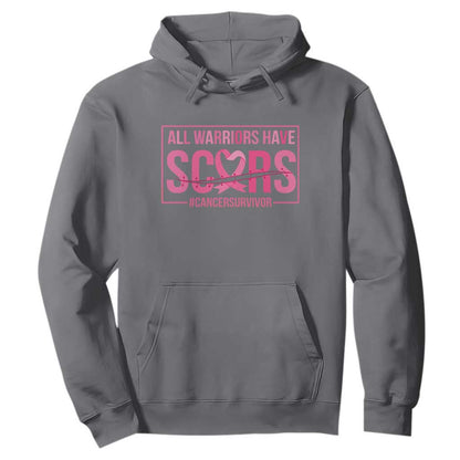 Breast Cancer Fighter Support Hoodie All Warriors Have Scars