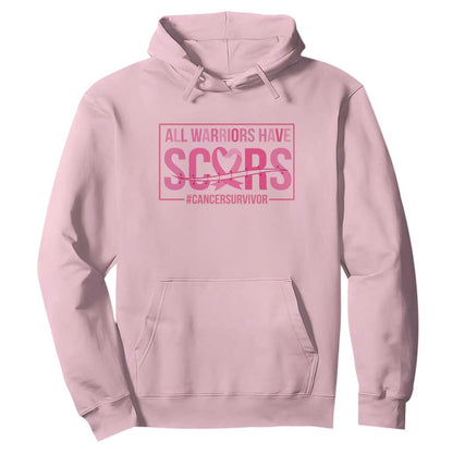 Breast Cancer Fighter Support Hoodie All Warriors Have Scars