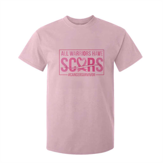 Breast Cancer Fighter Support T Shirt For Kid All Warriors Have Scars