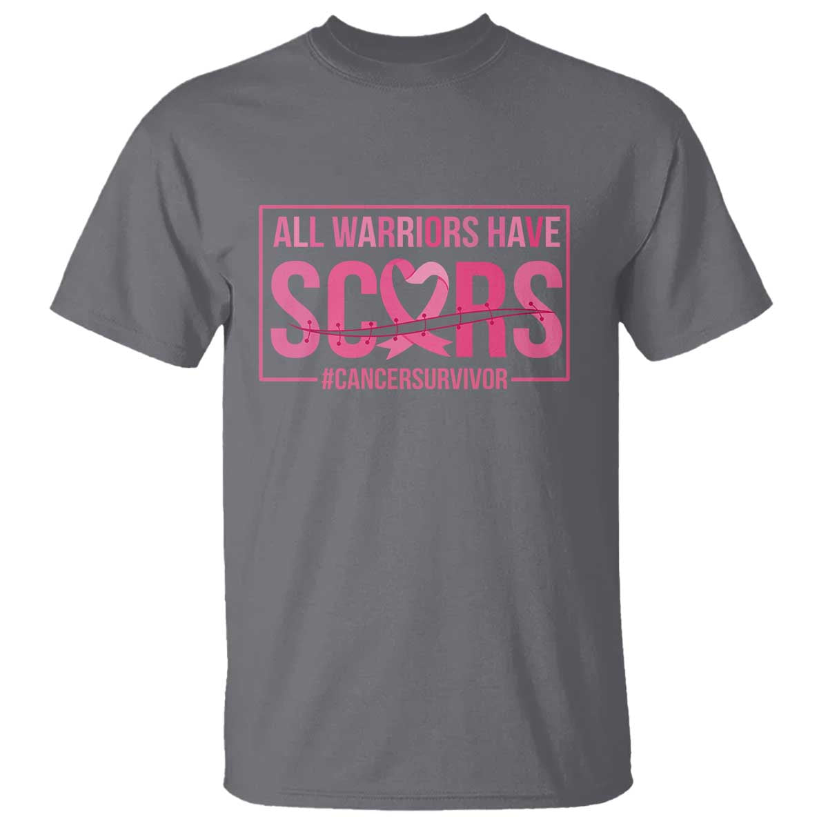 Breast Cancer Fighter Support T Shirt All Warriors Have Scars