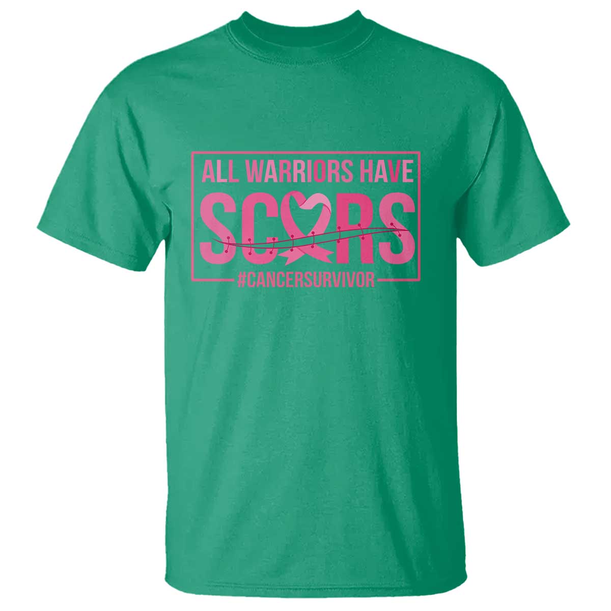 Breast Cancer Fighter Support T Shirt All Warriors Have Scars