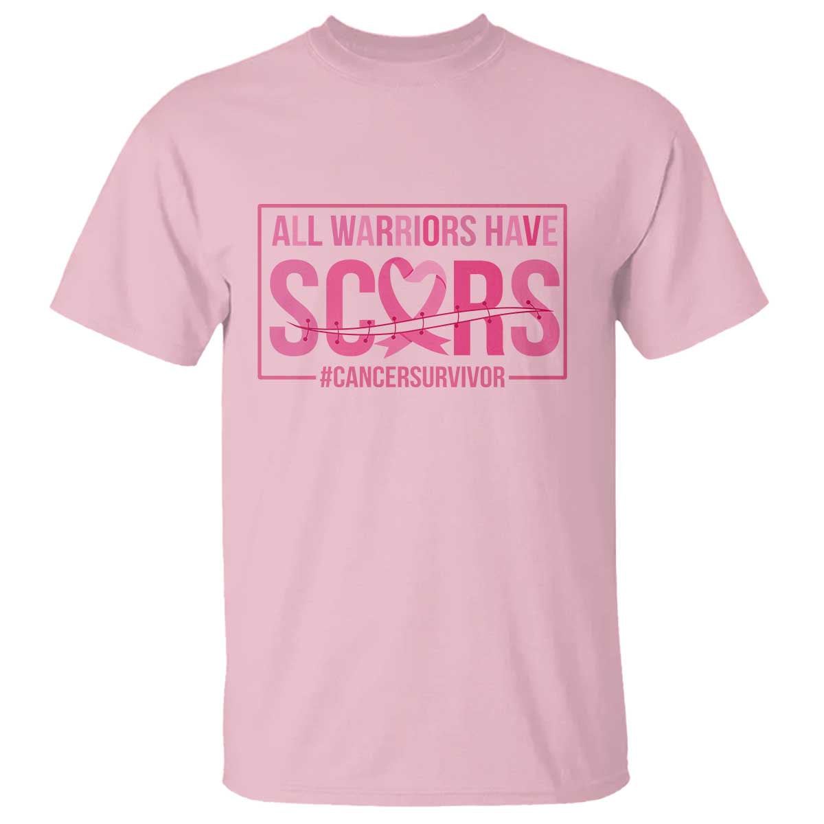 Breast Cancer Fighter Support T Shirt All Warriors Have Scars