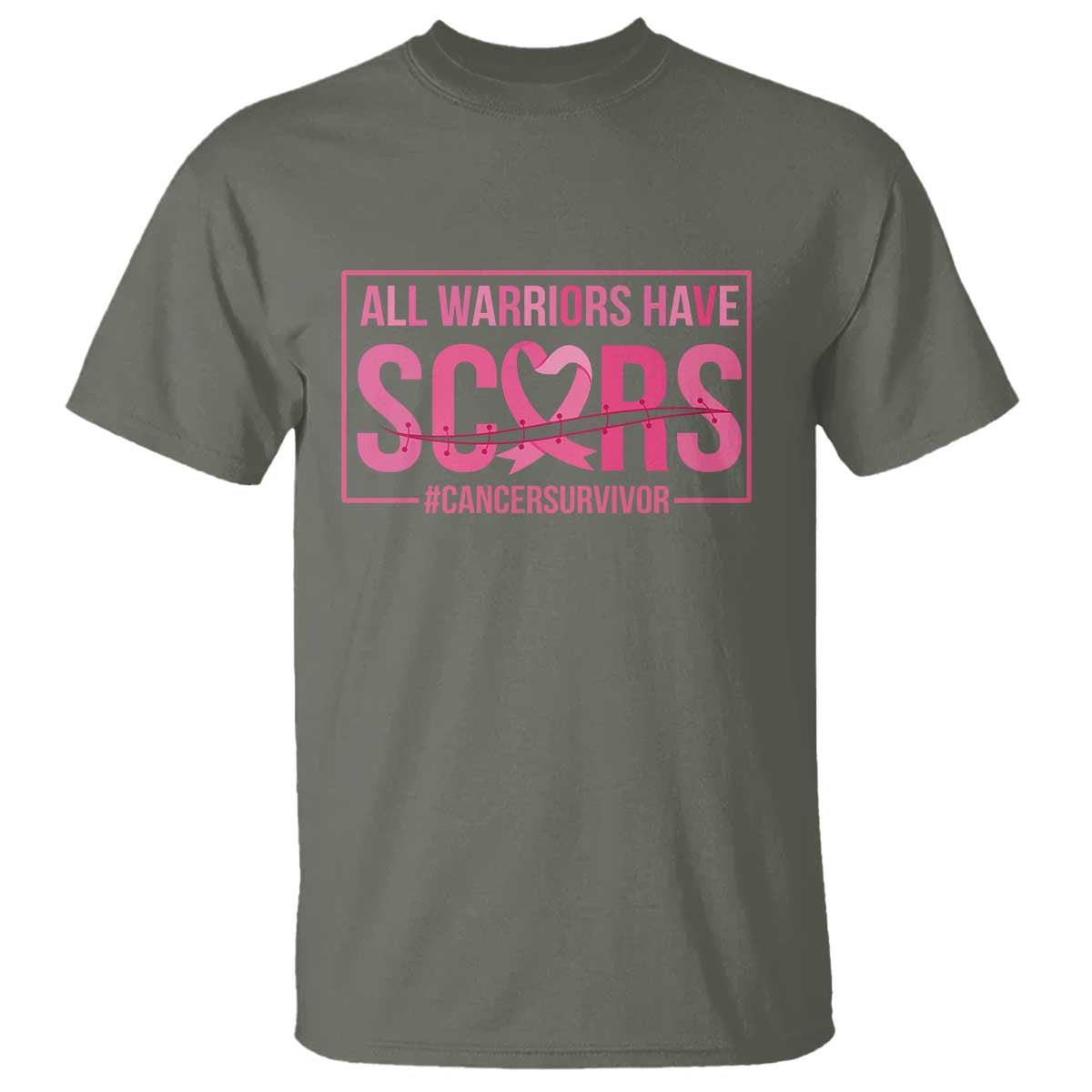 Breast Cancer Fighter Support T Shirt All Warriors Have Scars