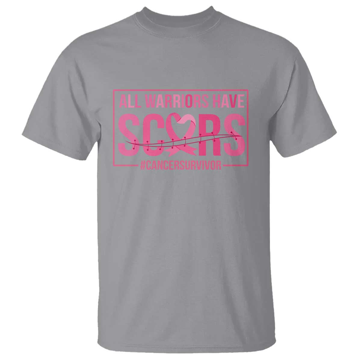 Breast Cancer Fighter Support T Shirt All Warriors Have Scars