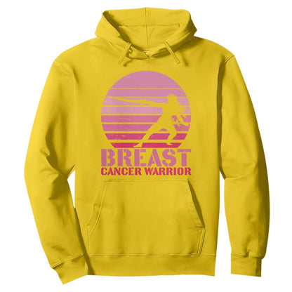 Vintage Breast Cancer Warrior Hoodie Strong Women Sword Fighter Pink Ribbon