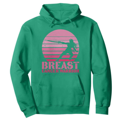 Vintage Breast Cancer Warrior Hoodie Strong Women Sword Fighter Pink Ribbon
