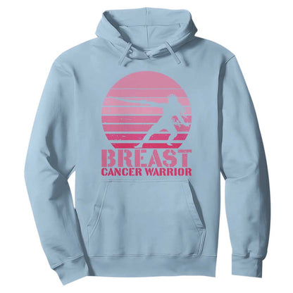 Vintage Breast Cancer Warrior Hoodie Strong Women Sword Fighter Pink Ribbon