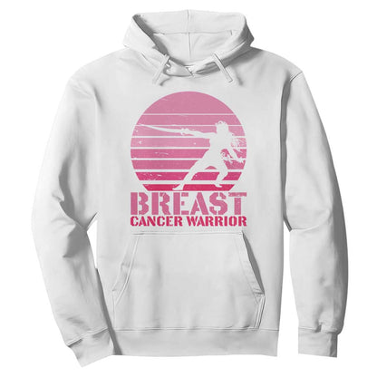 Vintage Breast Cancer Warrior Hoodie Strong Women Sword Fighter Pink Ribbon
