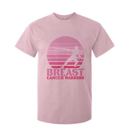 Vintage Breast Cancer Warrior T Shirt For Kid Strong Women Sword Fighter Pink Ribbon