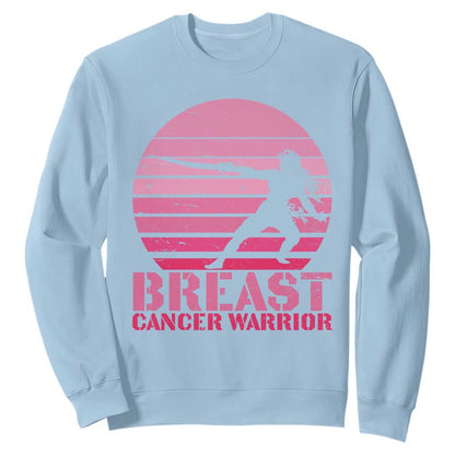 Vintage Breast Cancer Warrior Sweatshirt Strong Women Sword Fighter Pink Ribbon