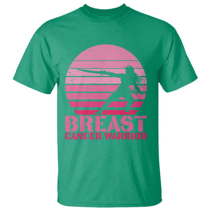Vintage Breast Cancer Warrior T Shirt Strong Women Sword Fighter Pink Ribbon
