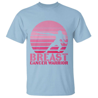 Vintage Breast Cancer Warrior T Shirt Strong Women Sword Fighter Pink Ribbon