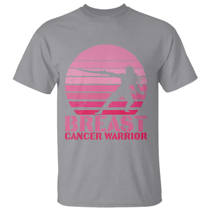 Vintage Breast Cancer Warrior T Shirt Strong Women Sword Fighter Pink Ribbon