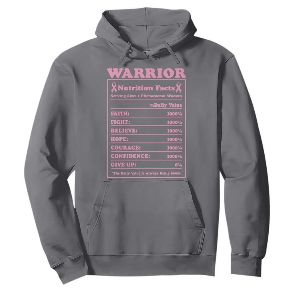 Breast Cancer Nutrition Facts Warrior Hoodie Pink Ribbon Survivor Support