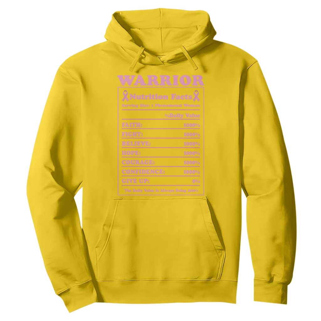 Breast Cancer Nutrition Facts Warrior Hoodie Pink Ribbon Survivor Support