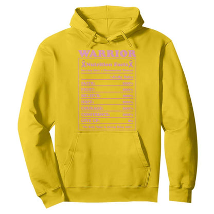 Breast Cancer Nutrition Facts Warrior Hoodie Pink Ribbon Survivor Support