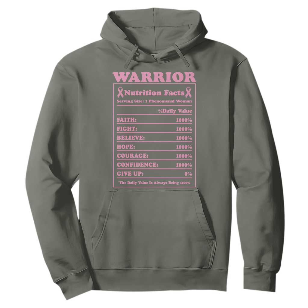 Breast Cancer Nutrition Facts Warrior Hoodie Pink Ribbon Survivor Support