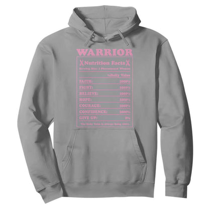 Breast Cancer Nutrition Facts Warrior Hoodie Pink Ribbon Survivor Support
