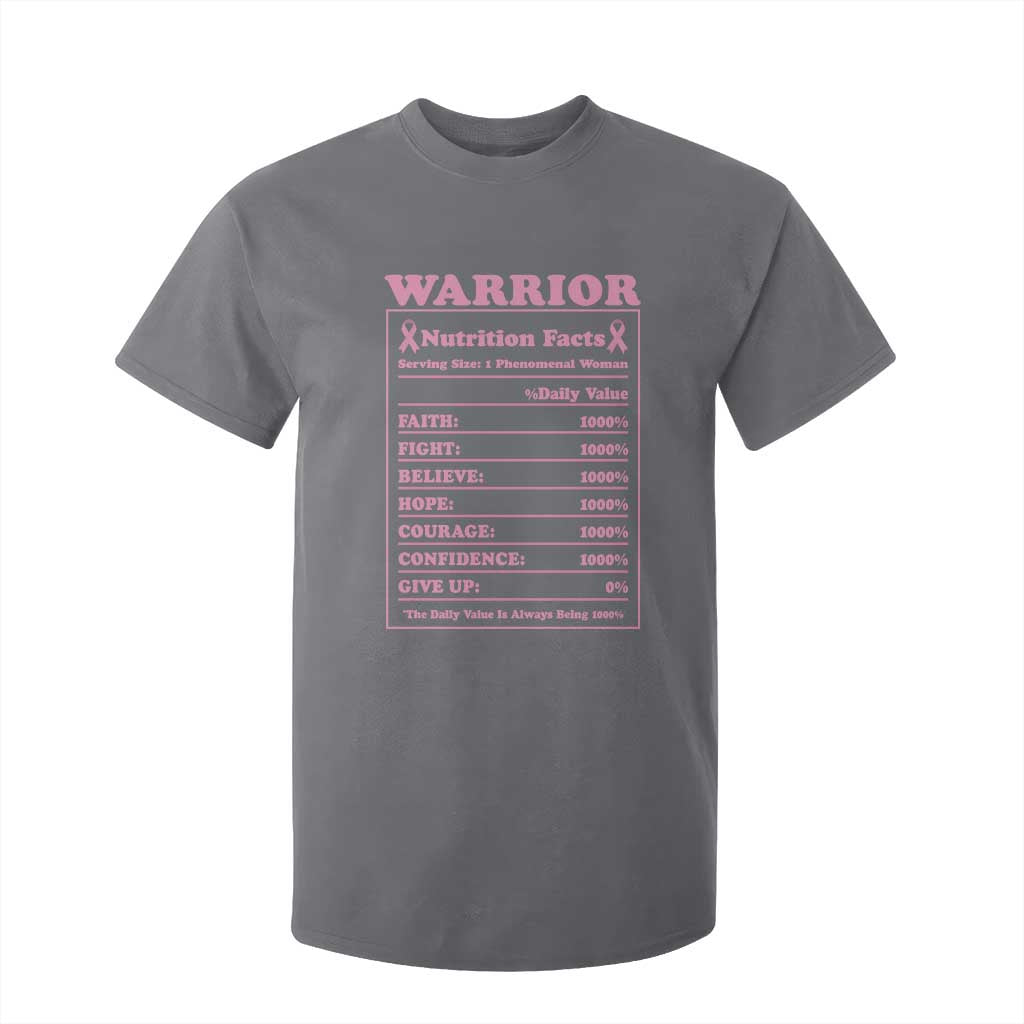 Breast Cancer Nutrition Facts Warrior T Shirt For Kid Pink Ribbon Survivor Support