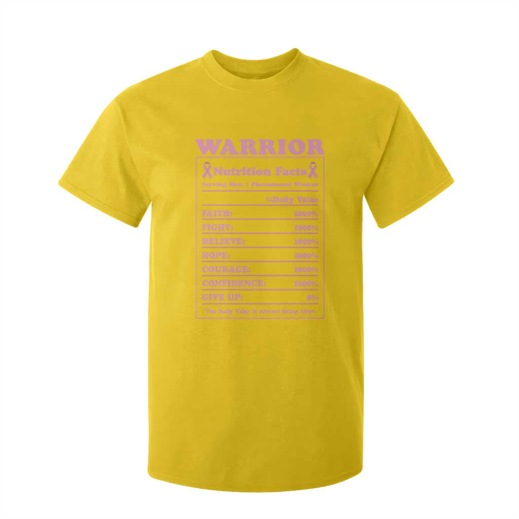 Breast Cancer Nutrition Facts Warrior T Shirt For Kid Pink Ribbon Survivor Support