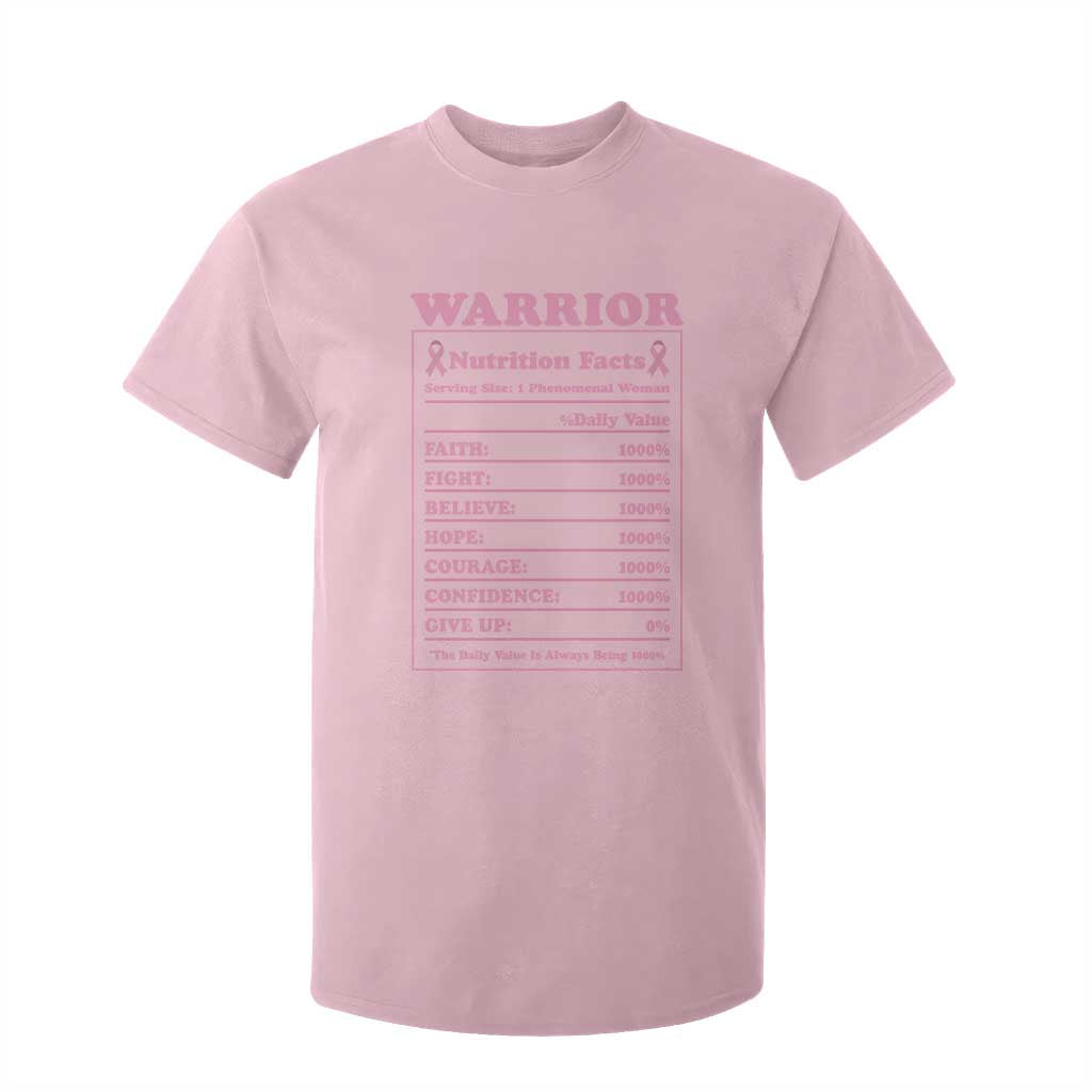 Breast Cancer Nutrition Facts Warrior T Shirt For Kid Pink Ribbon Survivor Support