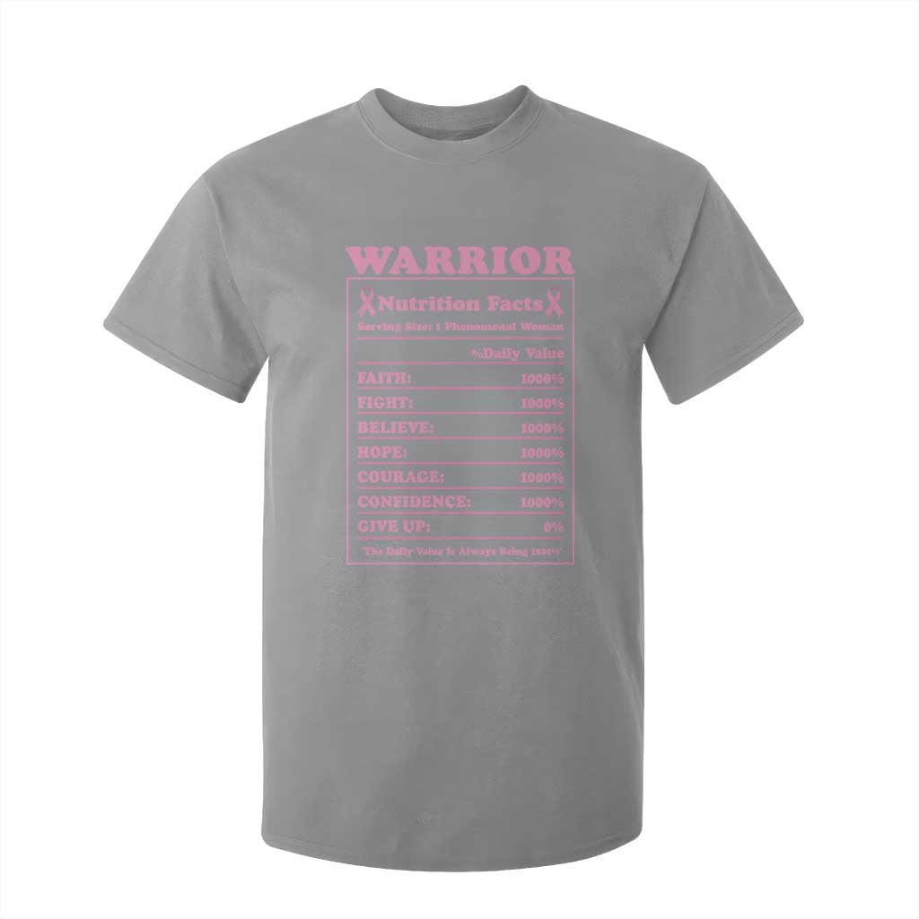 Breast Cancer Nutrition Facts Warrior T Shirt For Kid Pink Ribbon Survivor Support