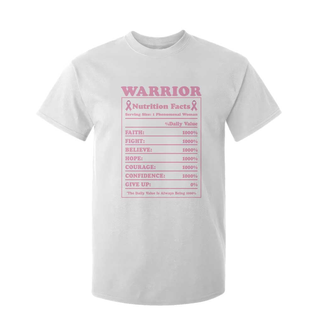 Breast Cancer Nutrition Facts Warrior T Shirt For Kid Pink Ribbon Survivor Support