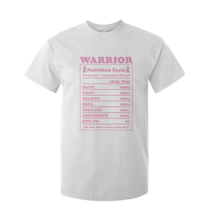 Breast Cancer Nutrition Facts Warrior T Shirt For Kid Pink Ribbon Survivor Support