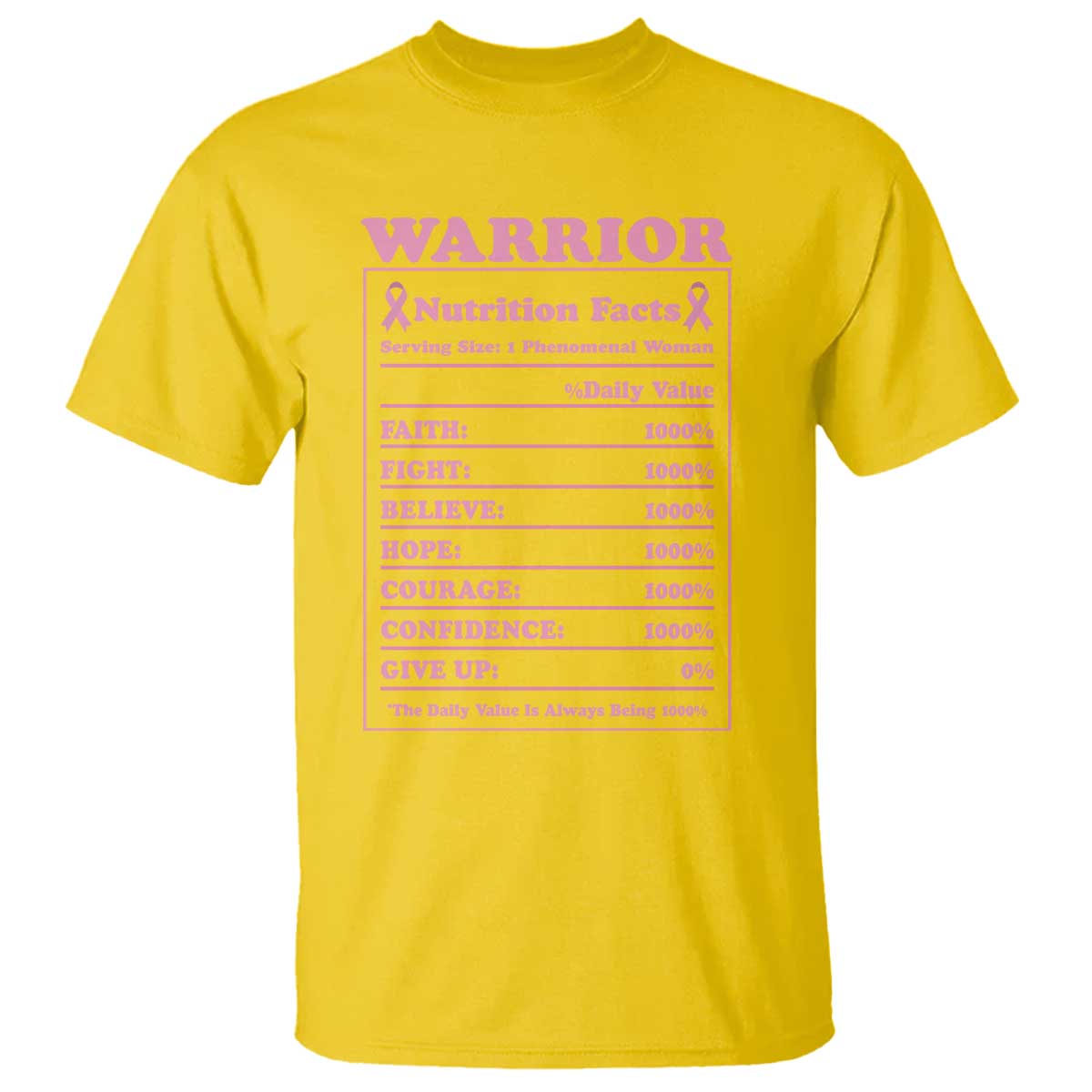 Breast Cancer Nutrition Facts Warrior T Shirt Pink Ribbon Survivor Support