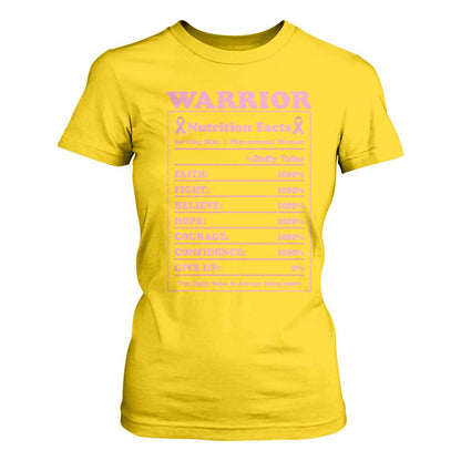 Breast Cancer Nutrition Facts Warrior T Shirt For Women Pink Ribbon Survivor Support