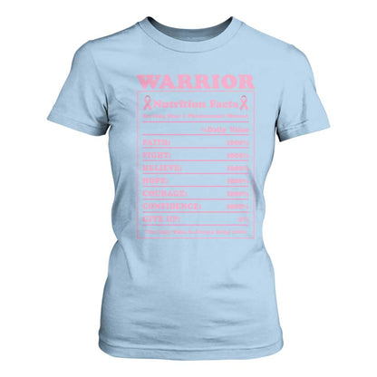 Breast Cancer Nutrition Facts Warrior T Shirt For Women Pink Ribbon Survivor Support
