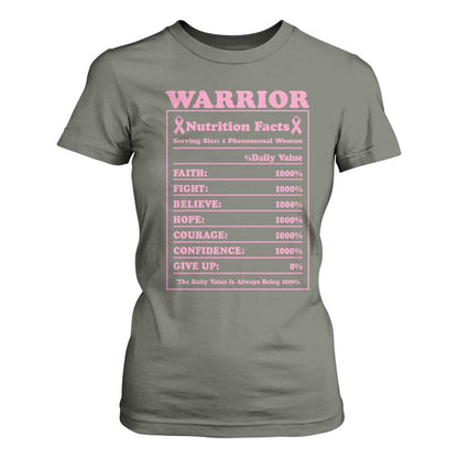 Breast Cancer Nutrition Facts Warrior T Shirt For Women Pink Ribbon Survivor Support