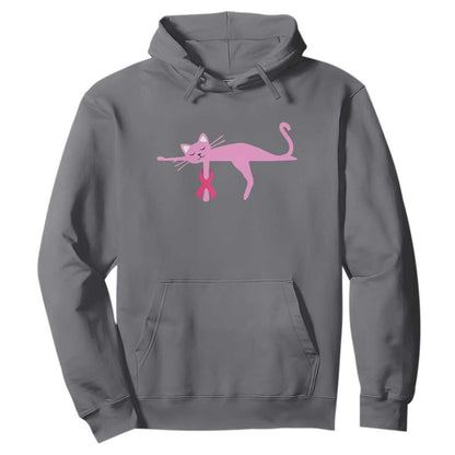 Cute Breast Cancer Cat Hoodie Pink Ribbon Pet Lover Support