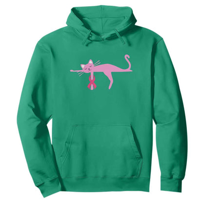 Cute Breast Cancer Cat Hoodie Pink Ribbon Pet Lover Support