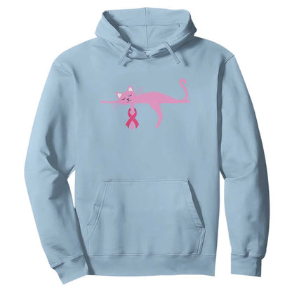 Cute Breast Cancer Cat Hoodie Pink Ribbon Pet Lover Support