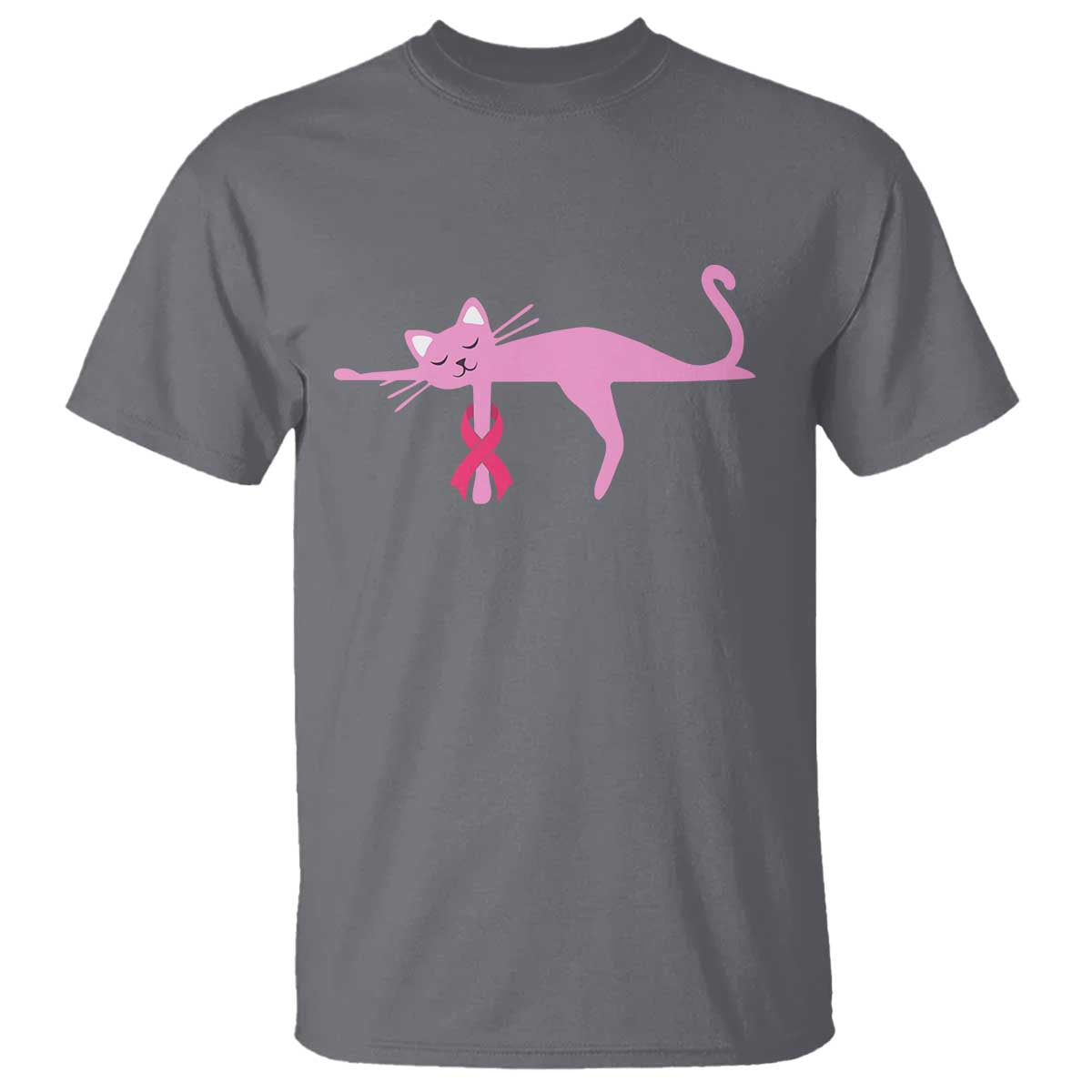 Cute Breast Cancer Cat T Shirt Pink Ribbon Pet Lover Support