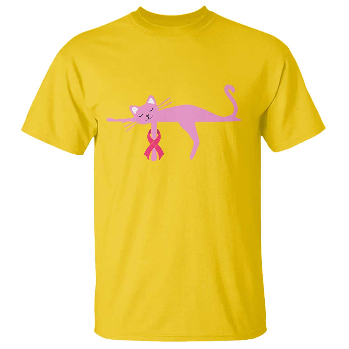 Cute Breast Cancer Cat T Shirt Pink Ribbon Pet Lover Support