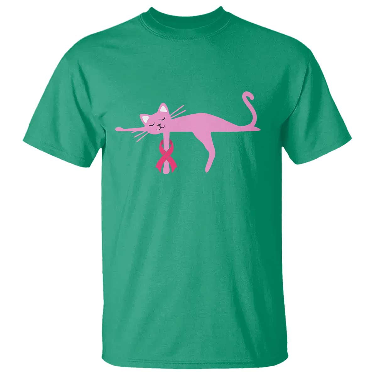 Cute Breast Cancer Cat T Shirt Pink Ribbon Pet Lover Support